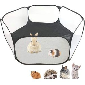 Foldable Black Small Animal Play Pen